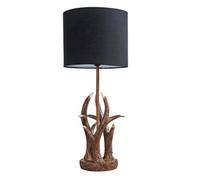 Valuelights Intertwined Caribou Antler Design Table Lamp Rustic Finish With Black Shade