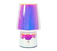ValueLights | Iridescent Glass Rechargeable Portable Table Lamp, Dimmable Touch Button Cordless Light | Table Lamps & Home Improvements Essential