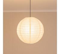 ValueLights | Medium Easy Fit White Paper Globe Ceiling Pendant Light Shade | Ceiling Lights, Home Décor & Improvement Essential | Included LED Bulb | 400mm Shade Width