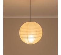 Valuelights Isla White Paper Globe Ball Dome Easy Fit Ceiling Lamp Shade With Led Bulb White 12 inches