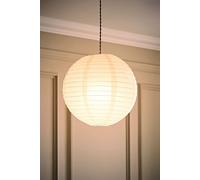 Valuelights Isla White Paper Globe Ball Dome Easy Fit Ceiling Lamp Shade With Led Bulb White 16 inches