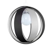 MiniSun | Modern Black and Grey Fabric Cocoon Globe Style Ceiling Light Shade | Pendant Lights, Home Décor & Improvement Essential | 29cm Shade Width