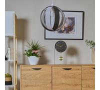 MiniSun | Modern Black and Grey Fabric Cocoon Globe Style Ceiling Light Shade | Pendant Lights, Home Décor & Improvement Essential | 29cm Shade Width