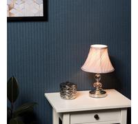 MiniSun | Modern Polished Chrome and Pink Touch Table Lamp with a Pleated Shade | Table Lamps, Home Décor & Improvement Essential