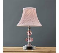 Valuelights Jaigier Modern Polished Chrome Touch Table Lamp With Pink Pleated Shade