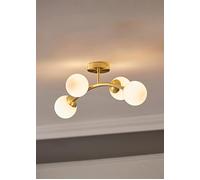 Valuelights Jas 4 Way Ceiling Light With Opal White Frosted Glass Globe Shades In Gold Gold