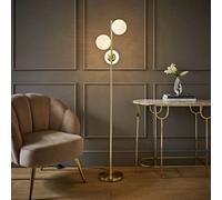 ValueLights | Jas Gold 3 Way Floor Lamp with White Confetti Glass Globe Shades | Floor Lamps, Home Décor & Improvement Essential
