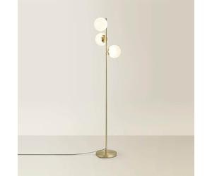ValueLights | Jas Gold 3 Way Floor Lamp with White Confetti Glass Globe Shades | Floor Lamps, Home Décor & Improvement Essential