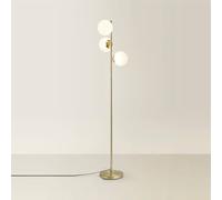 Valuelights Jas Gold 3 Way Floor Lamp With White Confetti Glass Globe Shades And Bulbs