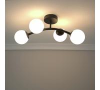 ValueLights Jas Metal 4-Light Flush Ceiling Light - Black