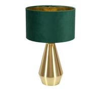 Jax Gold Dimmable Touch Table Lamp with Velvet Drum & Gold Inner Lamp Shade ValueLights Bottle Green One Size