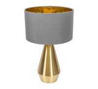 ValueLights | Jax Antique Brass Touch Table Lamp with Grey & Gold Inner Shade & Warm White Bulb | Table Lamps, Home Décor & Improvement Essential