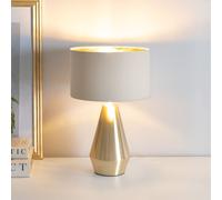 ValueLights | Jax Antique Brass Touch Table Lamp with Natural & Gold Inner Shade | Table Lamps, Home Décor & Improvement Essential