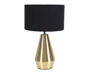 Valuelights Jax Gold Metal Touch Dimmer Table Lamp With Black Drum Shade - Led Bulb Included