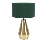 Valuelights Jax Gold Metal Touch Dimmer Table Lamp With Forest Green Drum Shade - Led Bulb Included