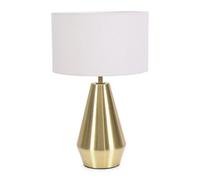 Valuelights Jax Gold Metal Touch Dimmer Table Lamp With White Drum Shade - Led Bulb Included