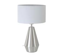 Valuelights Jax Silver Metal Touch Dimmer Table Lamp With Grey Drum Shade - Led Bulb Included