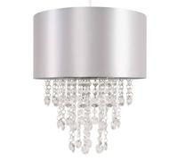 Valuelights Jesmond Grey Jewel Ceiling Pendant Shade With Warm White Bulb Grey