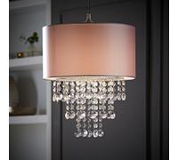Valuelights Jesmond Pink & Acrylic Jewel Droplet Ceiling Light Shade (D)32Cm