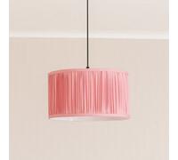 Valuelights Jess Blush Pink Fabric Ruched Pleated Large Drum Shade (D)35Cm