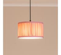 ValueLights | Small Easy Fit Blush Pink Ruched Pleated Drum Light Shade Living Room Bedroom Hallway Lampshade | Shades, Home Décor & Improvement Essential | Included LED Bulb