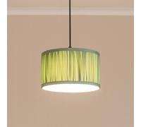 ValueLights | Small Easy Fit Green Ruched Pleated Drum Light Shade Living Room Bedroom Hallway Lampshade | Shades, Home Décor & Improvement Essential | Included LED Bulb