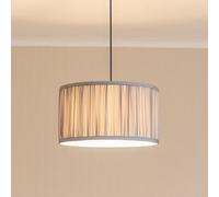 Valuelights Jess Powder Blue Fabric Ruched Pleated Large Drum Shade And Bulb (D)35Cm