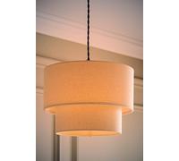 ValueLights | Jodie Two Tier Natural Linen Ceiling Drum Lamp Shade and Bulb | Ceiling Lights, Home Décor & Improvement Essential