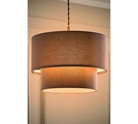 ValueLights | Jodie Two Tier Grey Linen Ceiling Drum Lamp Shade and Bulb | Ceiling Lights, Home Décor & Improvement Essential