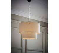 ValueLights | Jodie Two Tier Natural Linen Ceiling Drum Lamp Shade and Bulb | Ceiling Lights, Home Décor & Improvement Essential