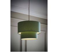 ValueLights Jodie Linen Two Tier Easy Fit Drum Ceiling Pendant Light Lamp Shade in Pale Green ValueLights Pale Green