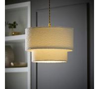 Valuelights Jodie Two Tier Cream Boucle Ceiling Pendant Shade