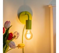 Valuelights Jordy Pair Of - Plug In Colour Pop Lime Green Easy Fit Wall Lights - Bulbs Included