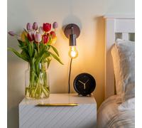 Valuelights Jordy Plug In Colour Pop Charcoal Grey Green Easy Fit Wall Light