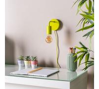 Valuelights Jordy Plug In Colour Pop Lime Green Easy Fit Wall Light