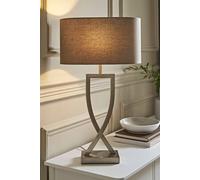 ValueLights Katniss Brushed Chrome Industrial Tall Table Lamp With Oval Shade in Silver ValueLights Silver