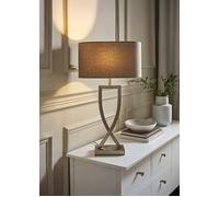 ValueLights | Large Silver Chrome Metal Bedside Table Lamp with a Grey Oval Lampshade Bedroom Living Room Hallway Light | Table Lamps, Home Décor & Improvement Essential