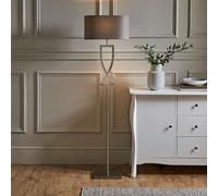 ValueLights | Large Silver Chrome Metal Standing Floor Lamp with a Grey Oval Lampshade | Floor Lamps & Torchieres, Home Décor, Improvement & Lifestyle Essential