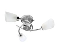 Modern 3 Way Spiral Polished Chrome Ceiling Light Fitting with Frosted Glass Shades