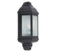 Kayleigh Black Outdoor Wall Lantern ValueLights Black One Size