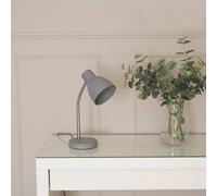 Valuelights Keela Adjustable Flexi Neck Desk Table Lamp With Led Bulb In Grey Grey