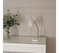 ValueLights | White Adjustable Flexi Neck Desk Lamp Reading Light | Home Décor, Bedside & Desk Lamp | Includes Bulb