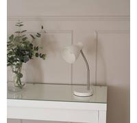 Valuelights Keela Adjustable Flexi Neck Desk Table Lamp With Led Bulb In White White