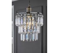 ValueLights Kelsks Chandelier Style Droplet Easy Fit Ceiling Lamp Shade & Bulb in Silver ValueLights Silver