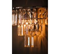 ValueLights | Silver Chrome and Clear Acrylic Jewel Droplet Wall Light Fitting | Wall Lamps & Sconces, Home Décor & Improvement Essential | Includes Bulb