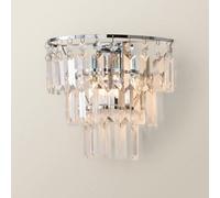 ValueLights | Silver Chrome and Clear Acrylic Jewel Droplet Wall Light Fitting | Wall Lamps & Sconces, Home Décor & Improvement Essential | Pair of 2