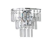 Valuelights Kelsks Pair Of Chrome And Clear Droplet Wall Lights And Bulbs