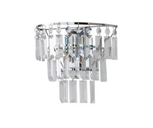Valuelights Kelsks Pair Of Chrome And Clear Droplet Wall Lights And Bulbs