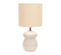 ValueLights | Kendal Natural Linen Drum Shade Beige Glazed Ceramic Table Lamp | Table Lamps, Home Décor & Improvement Essential