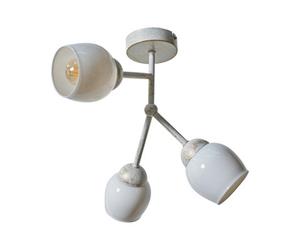 Valuelights Kenton Modern 3 Way Aged Metal Effect Ceiling Light Fitting With White Glass Shades - Led Filament Bulbs In Warm White